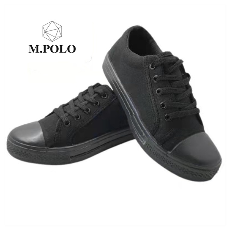 Polo black 2024 canvas shoes