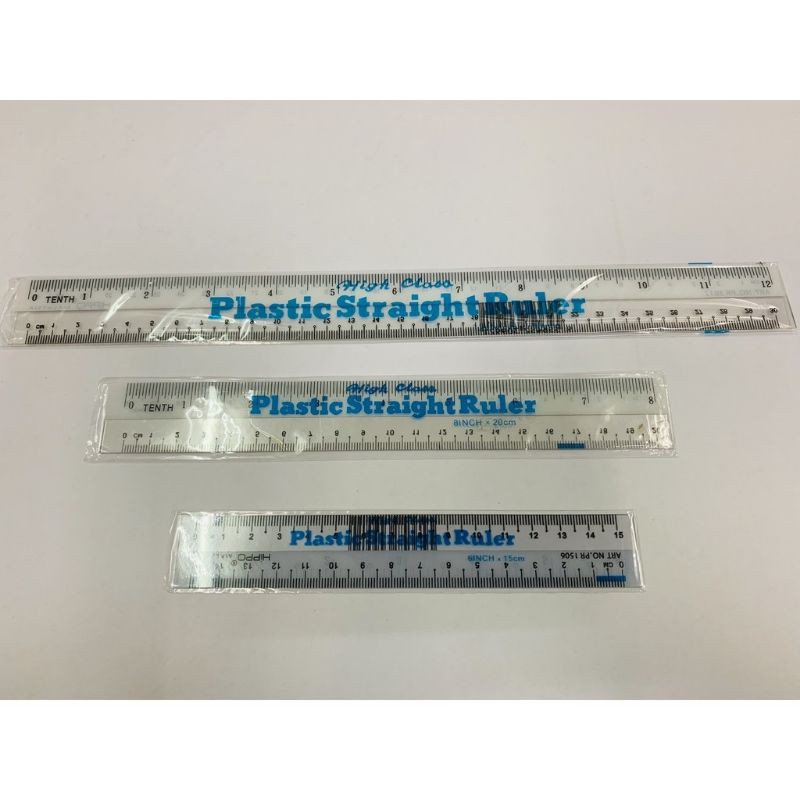 STRAIGHT RULER PLASTIC 15CM/20CM/30CM PEMBARIS PLASTIK