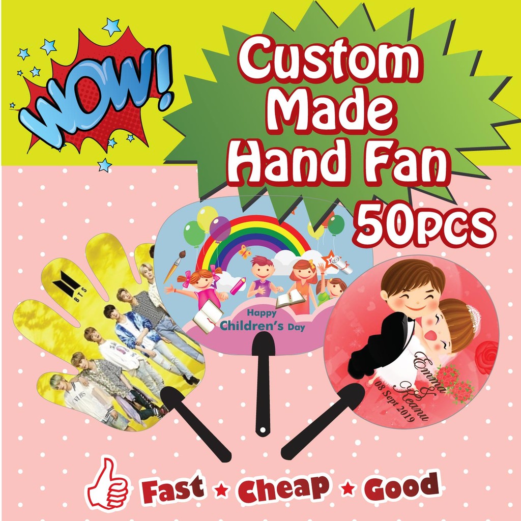 Custom printed deals paddle fans