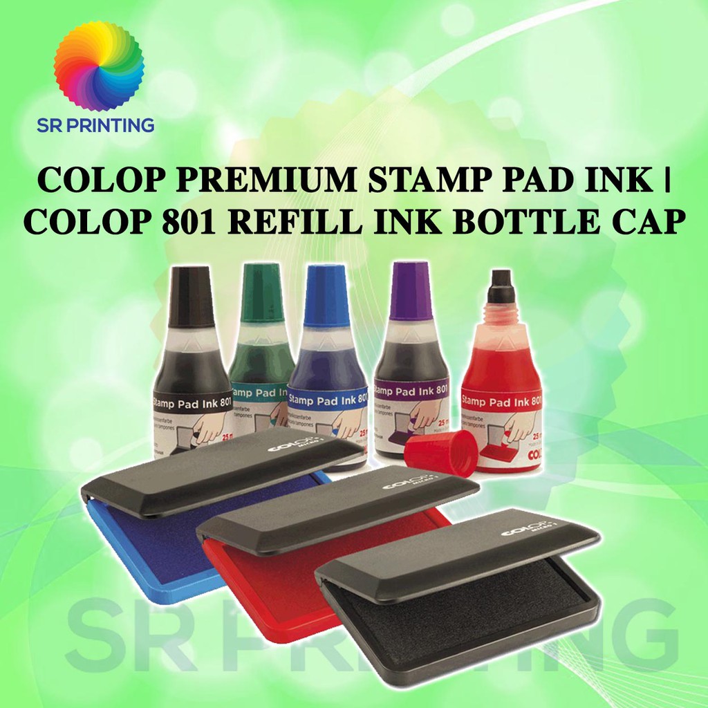 COLOP 801 Stamp Pad Ink - Blue - 25ml | 109749 | Water-Based Ink | Stamp  Pad Refill Ink