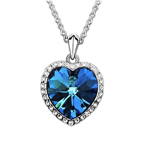 Swarovski necklace deals blue heart