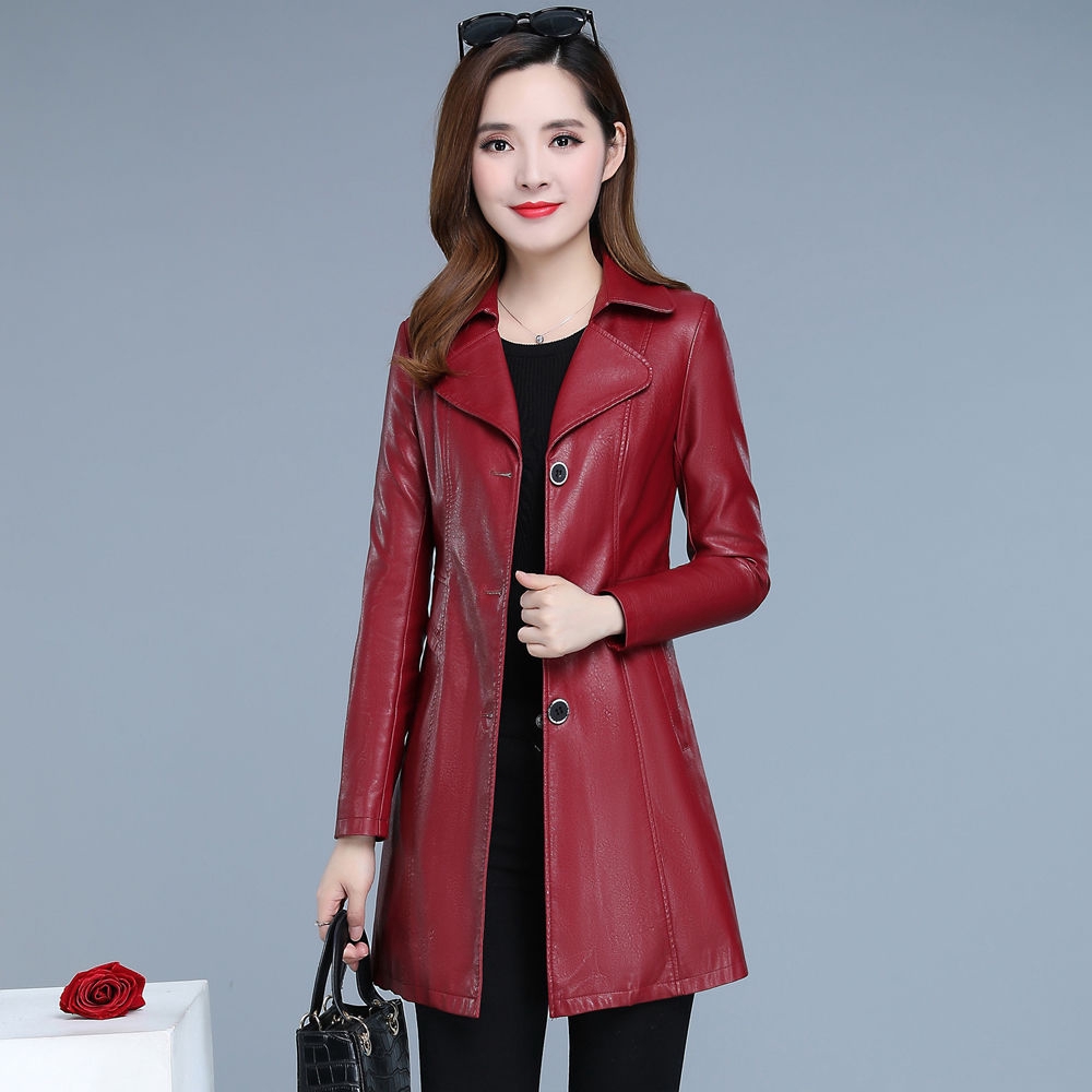 Mid length leather jacket on sale ladies