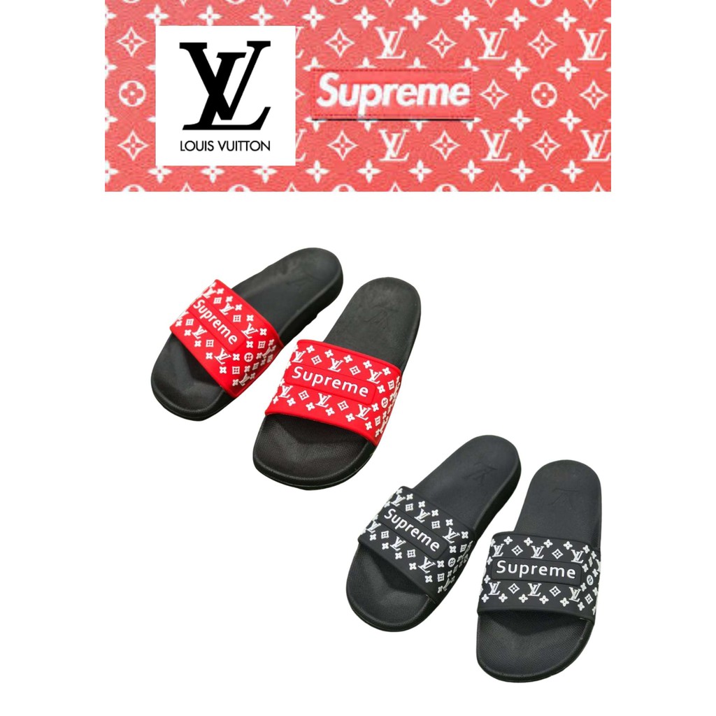 Louis vuitton supreme online slippers