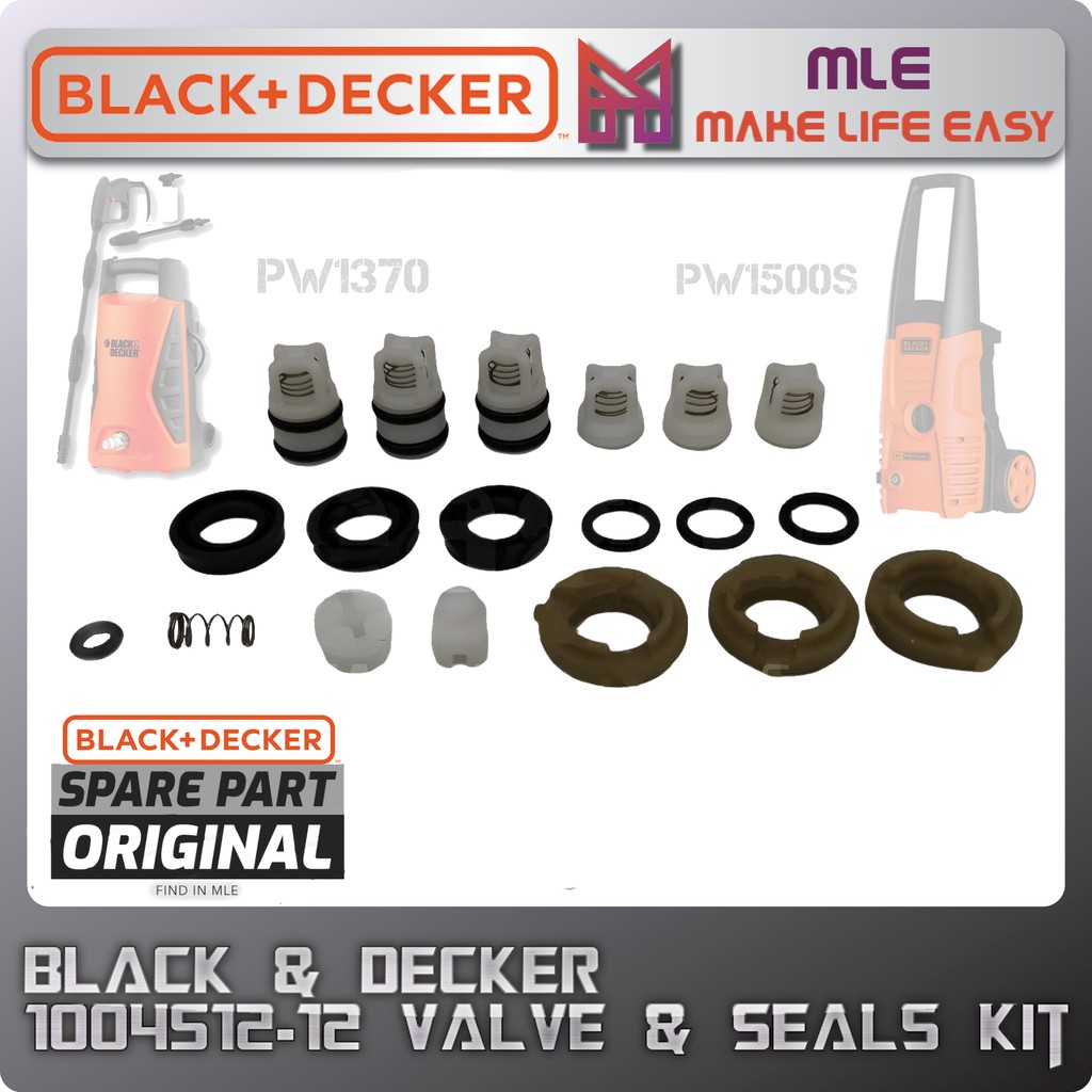 Original BLACK DECKER Spare Parts Valve Seals Kit 1004512 12