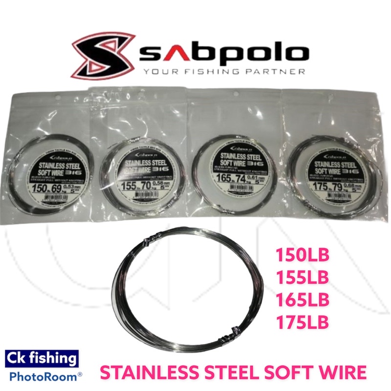 Sabpolo SSW 316 Stainless Steel Soft Wire Line 15Lb To 175Lb / Fishing Wire  / Perambut Kabel Pancing / Saltwater SW .