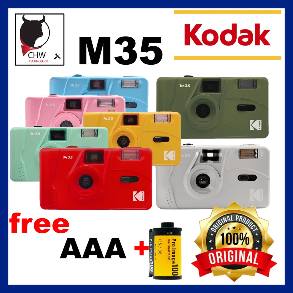 KODAK ORIGINAL M35 FILM CAMERA FREE FILM & BATTERY