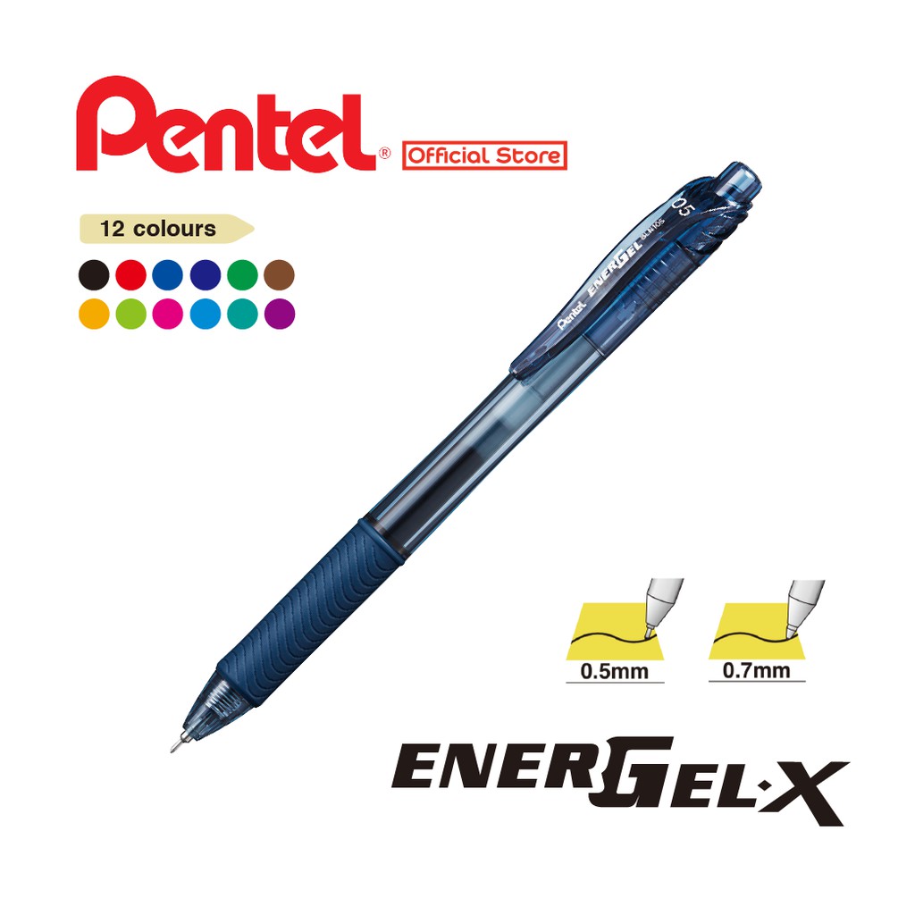 Pentel Energel-X Retractable Gel Roller Pen - 0.5mm & 0.7mm (1 Pc