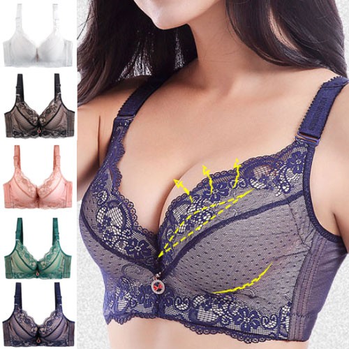 🔥Ready Stock🔥Plus Size Bras for Women Lace Bra Underwire Push up 34-48 A  B C