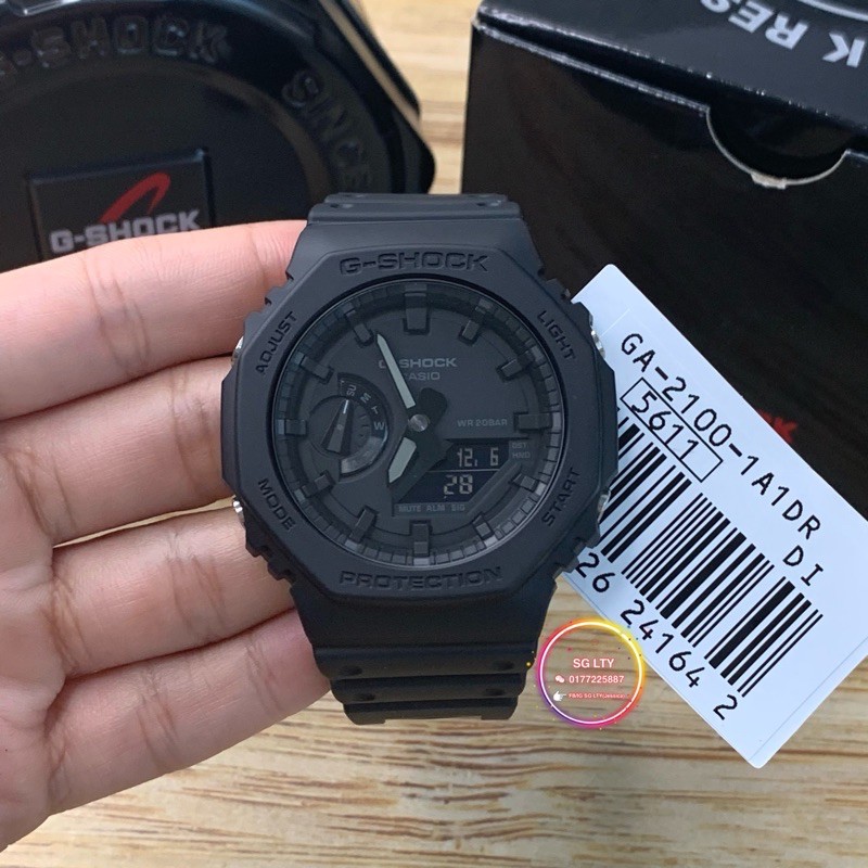 READY STOCK 100 ORIGINAL CASIO G SHOCK BLACK OUT GA 2100 1A1