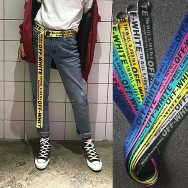 Off white long outlet belt