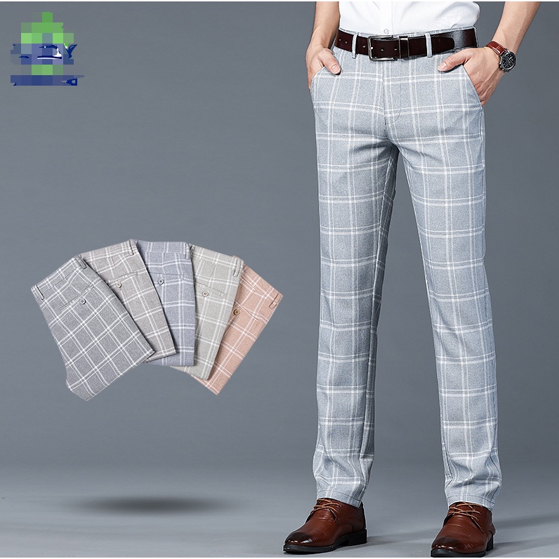 Mens plus size plaid on sale pants