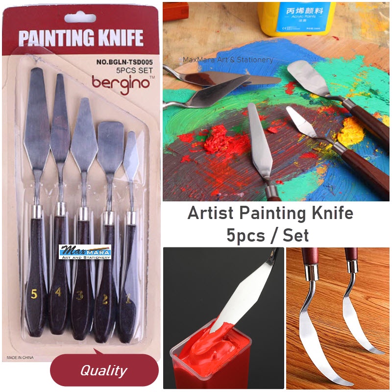 Bergino Wooden Painting Knife Set Pack of 5
