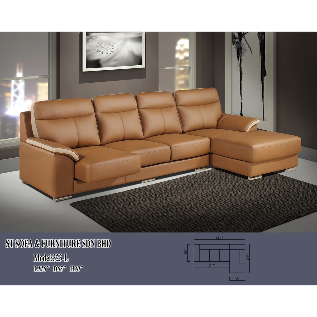 L sofa store leather