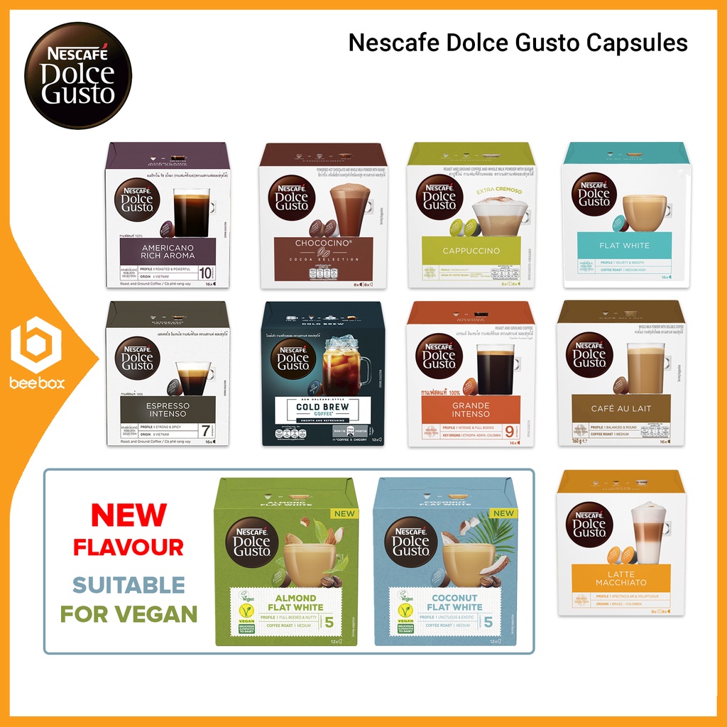 Dolce gusto hotsell capsules flavours