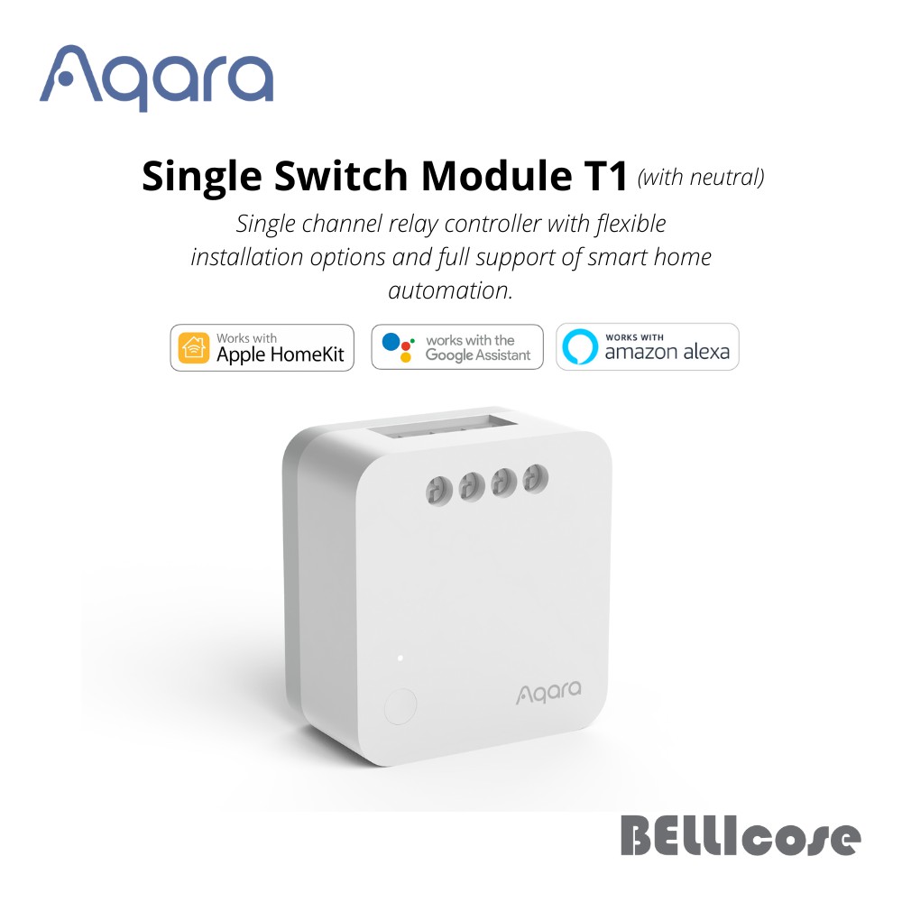 Aqara T1 Single Way Switch Module Wireless Relay Controller Zigbee 3.0 With  Or No Neutral Smart Home Timers Power Monitoring