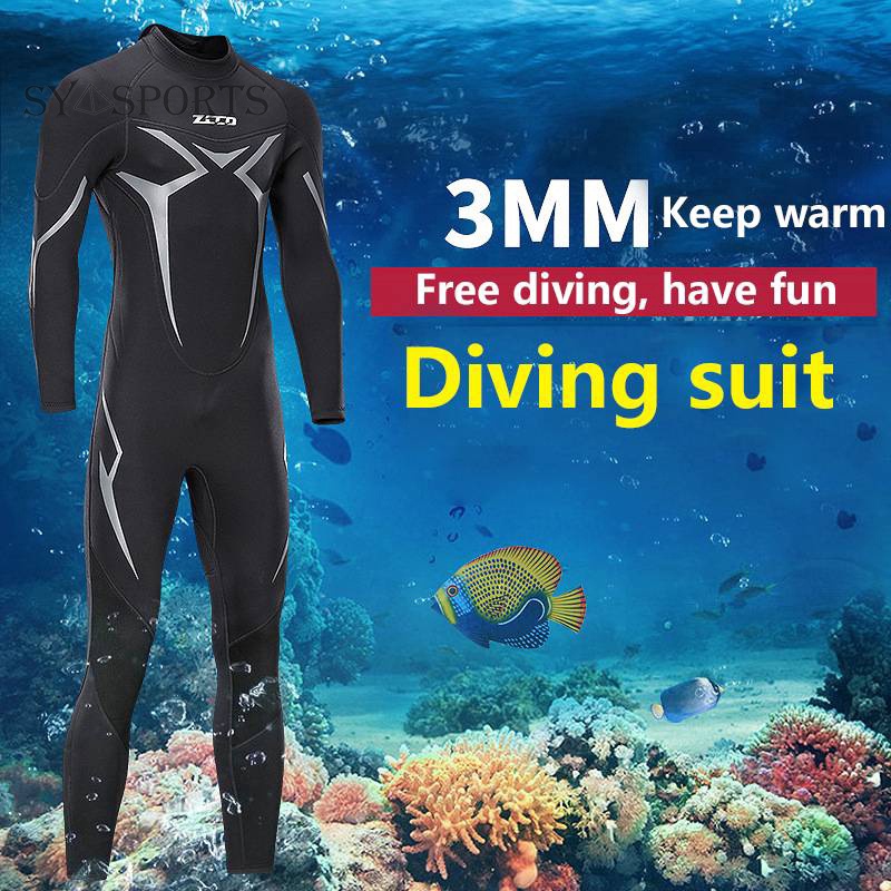 SBART 2MM Neoprene Wetsuit Men Keep Warm Swimming Scuba Diving Bathing Suit  Short Sleeve Triathlon Wetsuit for Surf Snorkeling