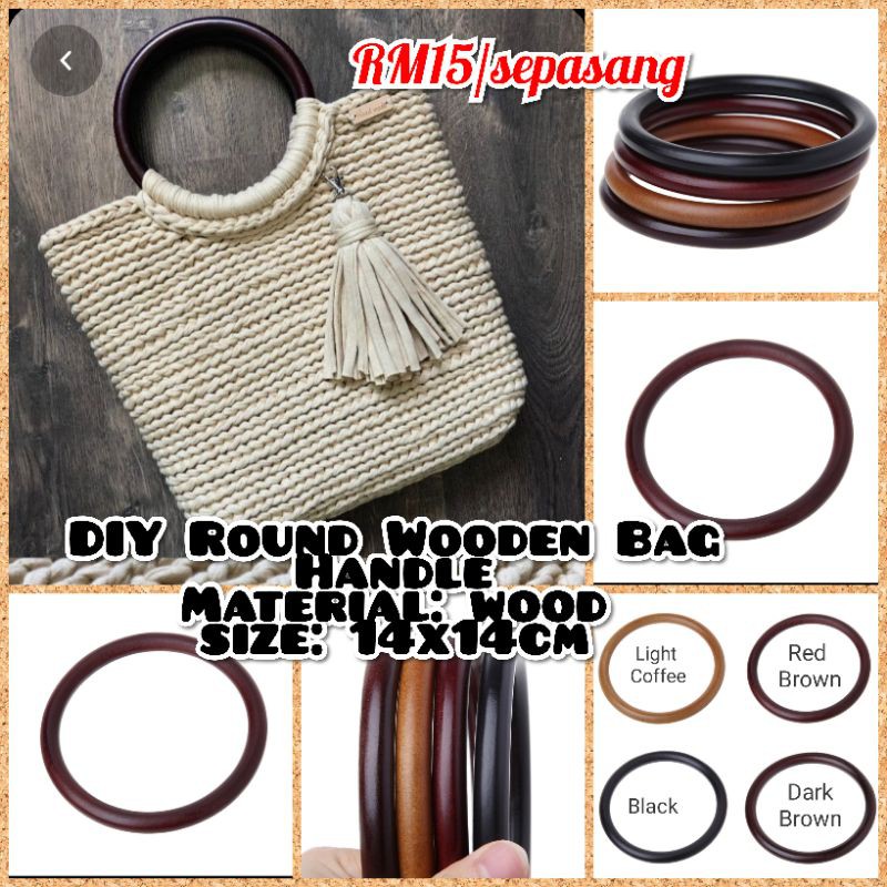 Wooden discount bag handles