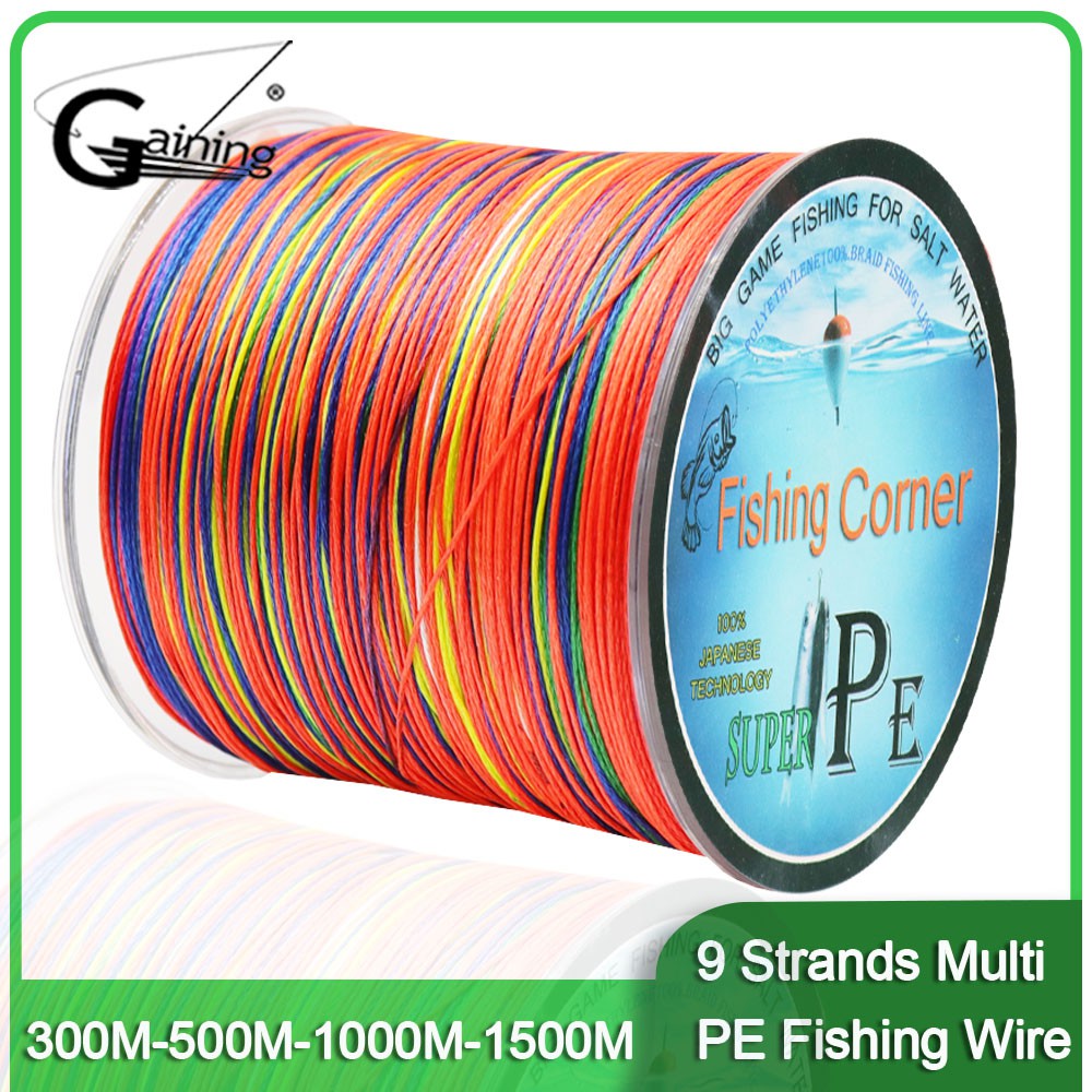 9 Strands PE Fishing Wire Multicolor Multifilament Braided Fishing