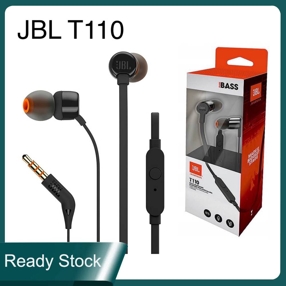 JBL T110 Pure Bass In-Ear Headphones - Blue