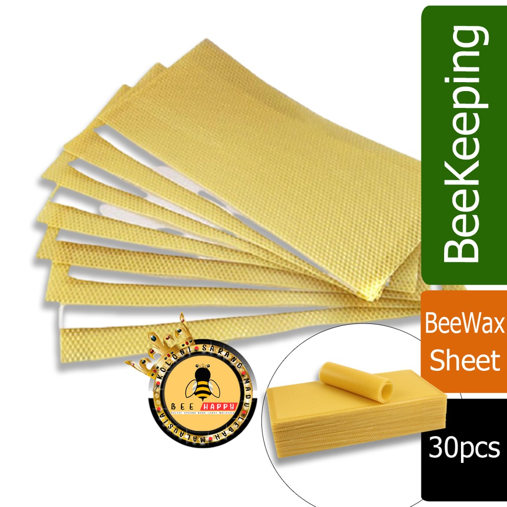30Pcs Beekeeping Bee Wax Nest Bed Beeswax Sheets Honeycomb