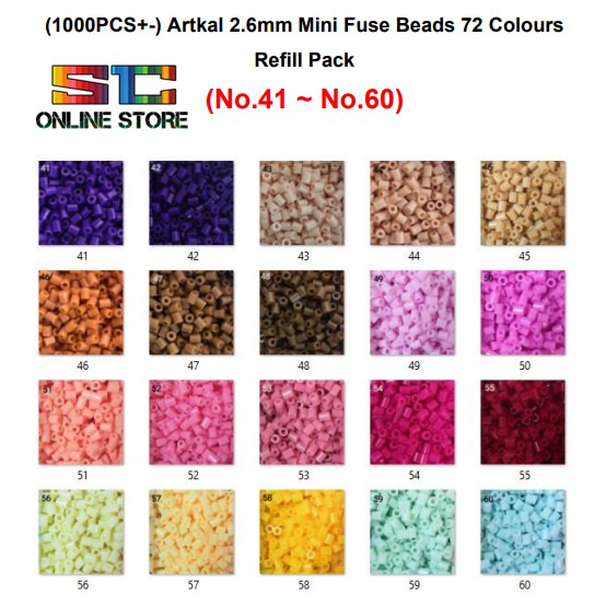 2.6mm Mini Beads Refill Color-hwhite/grey/black perler Beads/hama  Beads/fuse Beads 