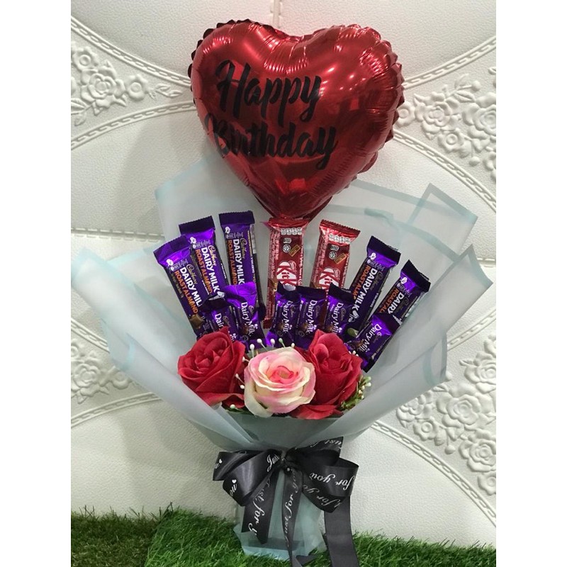 bouquet coklat, bouquet coklat cadbury almond , bouquet duit rm20