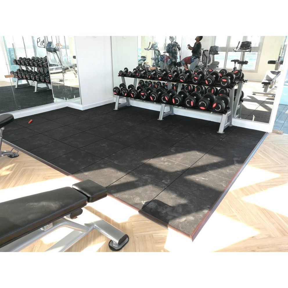 500mm X 500mm X 25mm Home Gym Floor Mat Rubber Tiles Shopee Malaysia