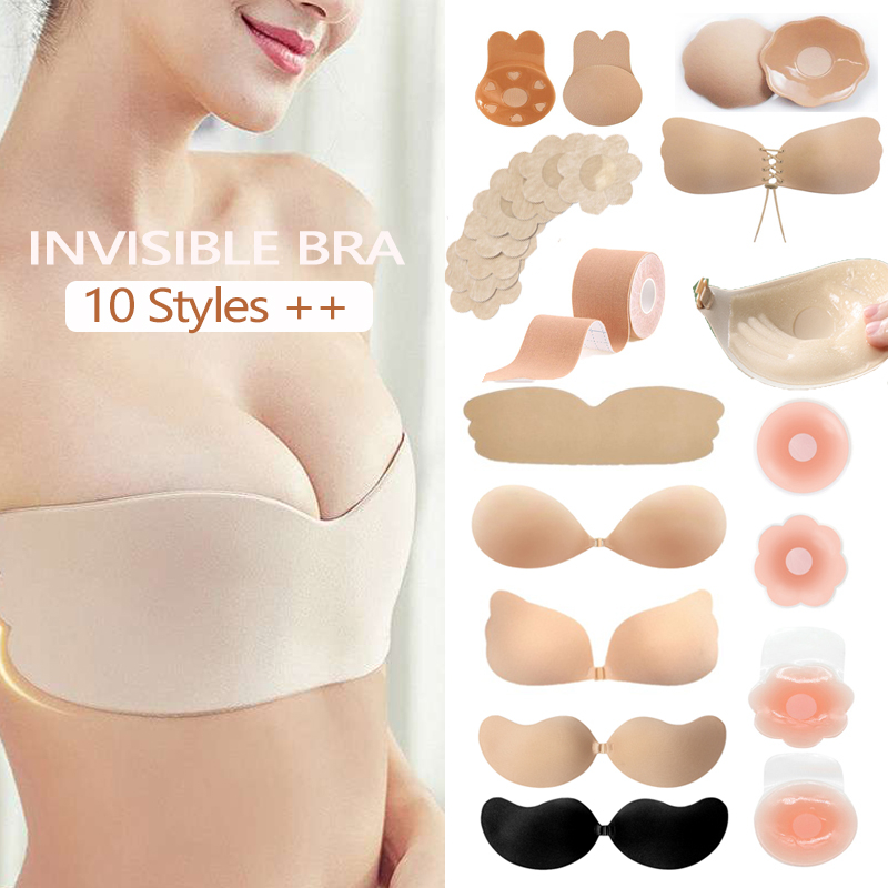 Silicone Self-Adhesive Stick On Gel Push Up Strapless Backless Invisible  Bras⌒