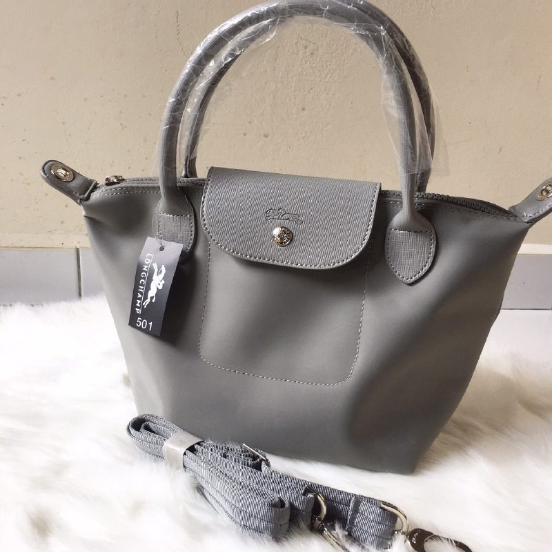 Dark grey longchamp clearance bag