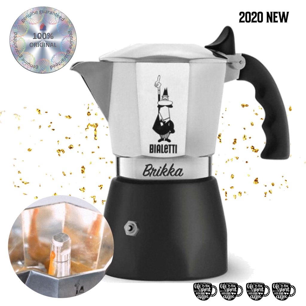 Bialetti NEW Brikka Stovetop Espresso Maker italian coffee maker, 4-Cup