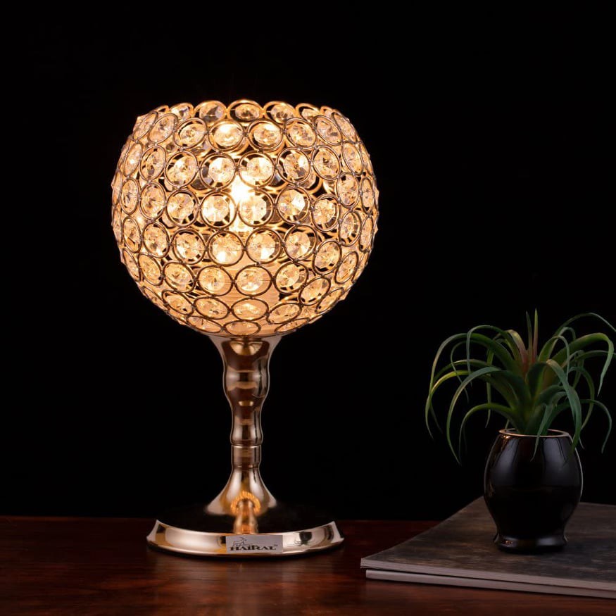 Crystal Brass Table Lamp, Modern Art Desk Lighting, Decorative