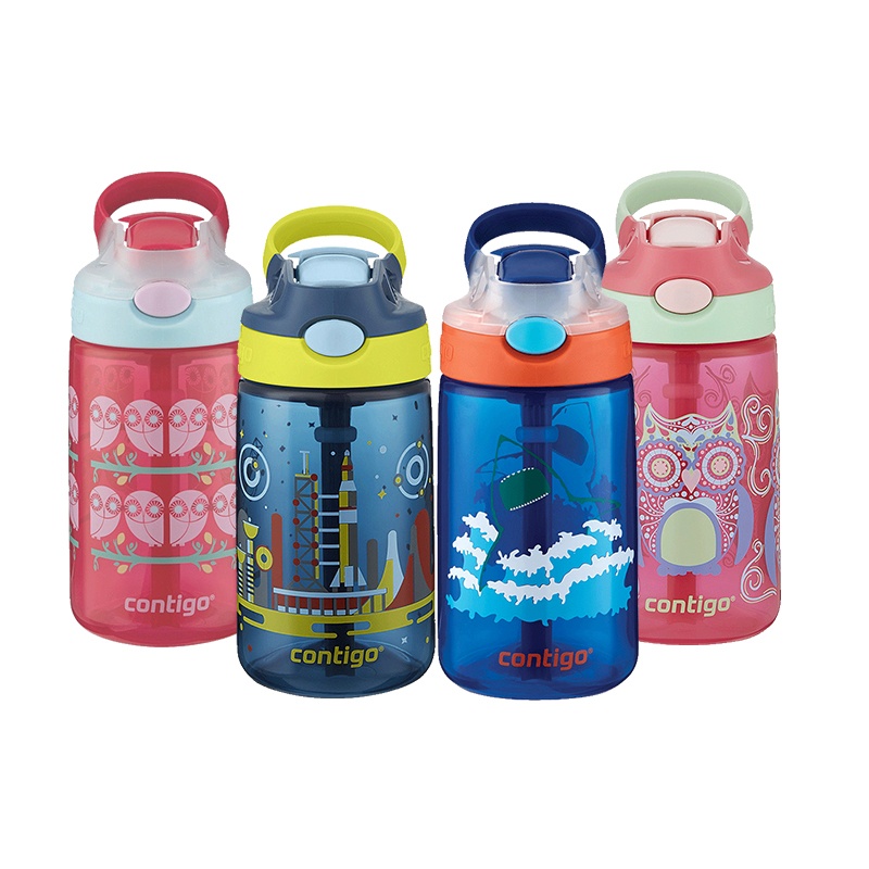 Contigo Kids 2-Pack Straw Water Bottle, 14 oz - Dinos/Sharks