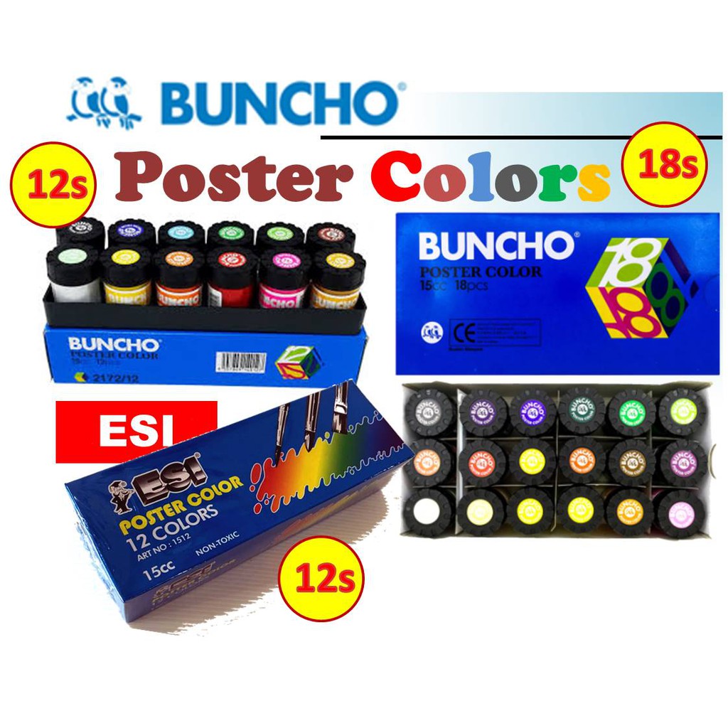 Buncho Poster Color (12 Color/Box)