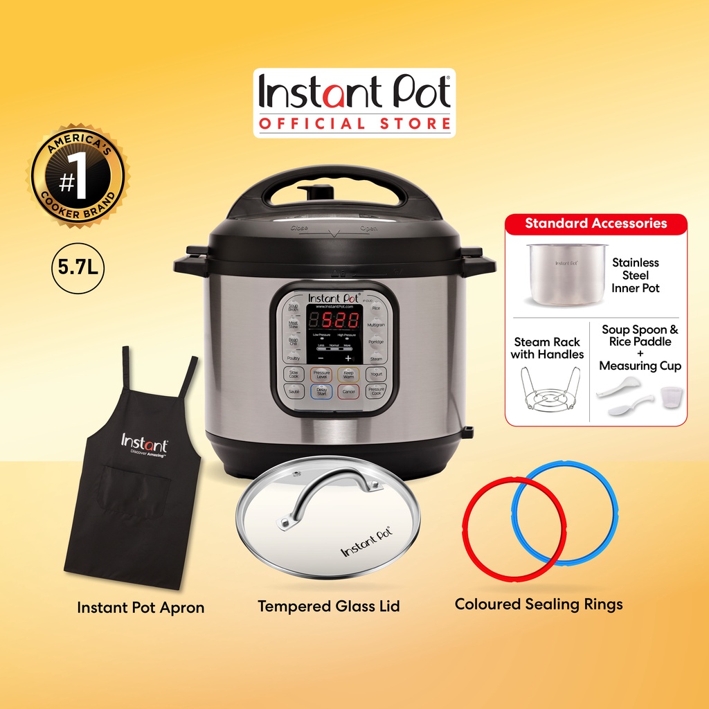 Instant Pot Duo Plus 6 Qt w/ Glass Lid + Ceramic Pot + FREE APRON - Instant  Pot Malaysia