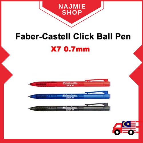 Faber Castell Click Ball Pen X7 0.7mm Black Pen Faber Castell Pen