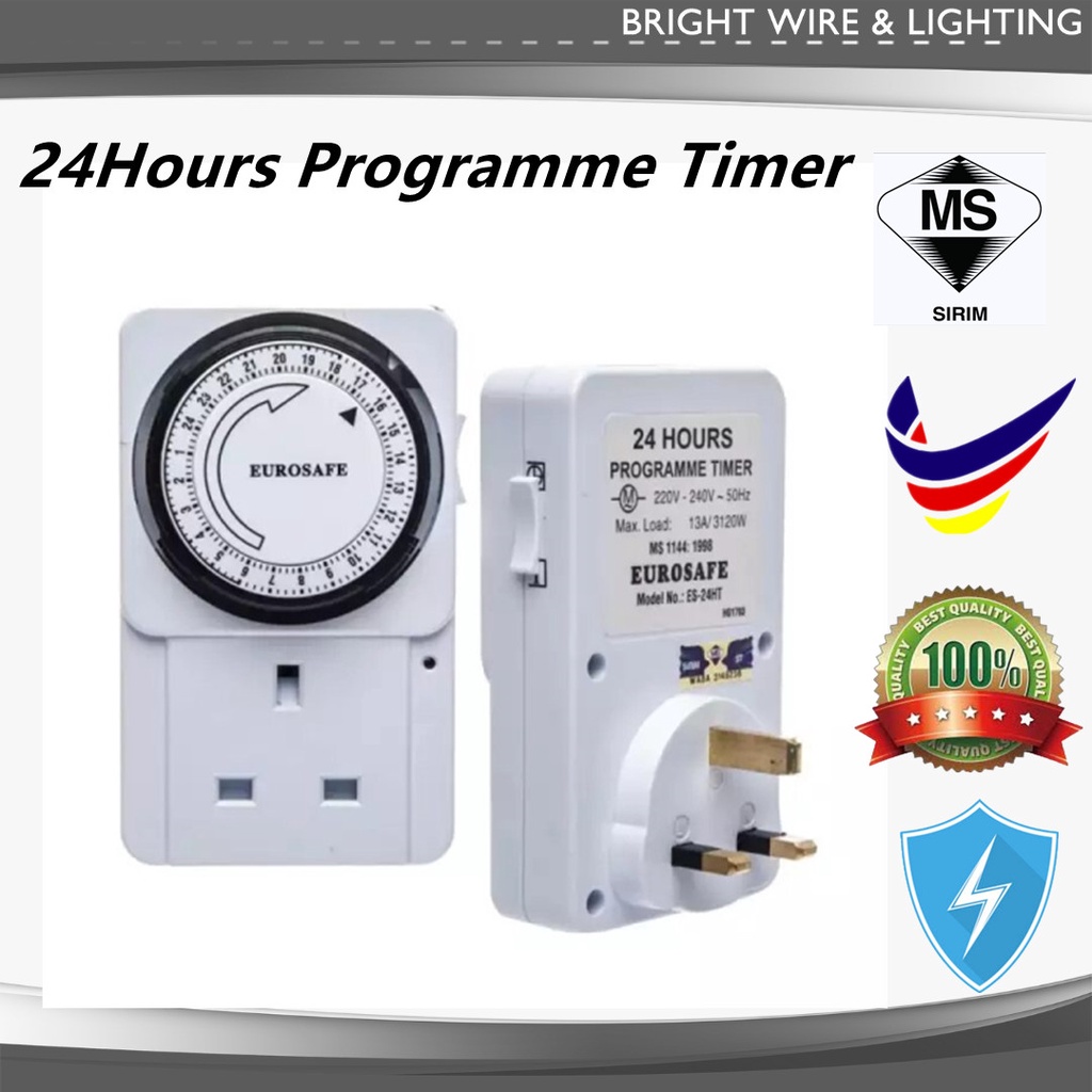 EUROSAFE 24 Hours Programmer Timer Power Controller Socket