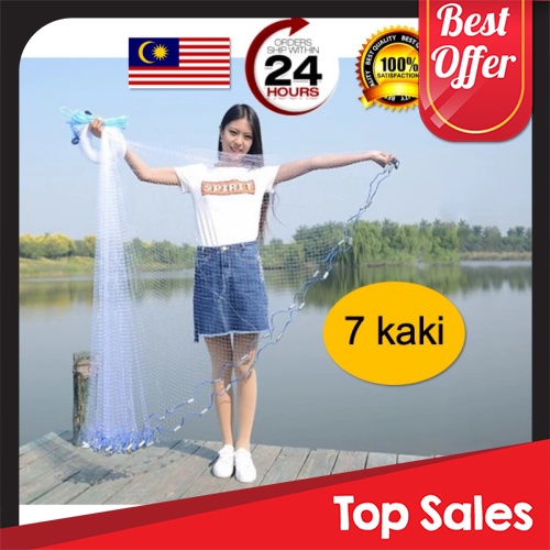 6 Hole Fish Trap Cage Net Perangkap Ikan Jala Portable Fishing Net