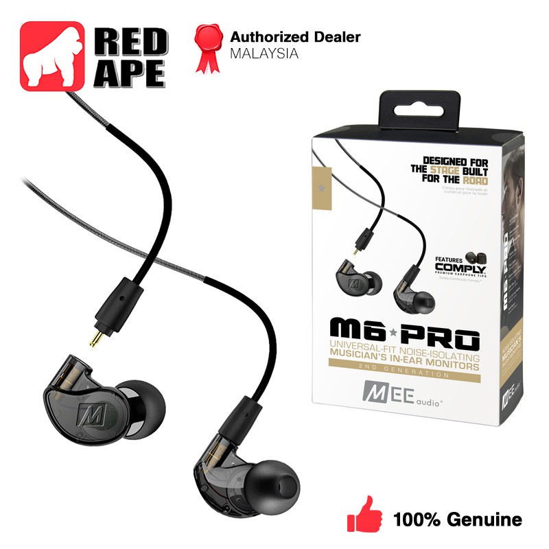 MEE audio M6 PRO 2nd Generation Universal-Fit Noise-Isolating Musicians'  in-Ear Monitors with Detachable Cables (Red) : : Electronics