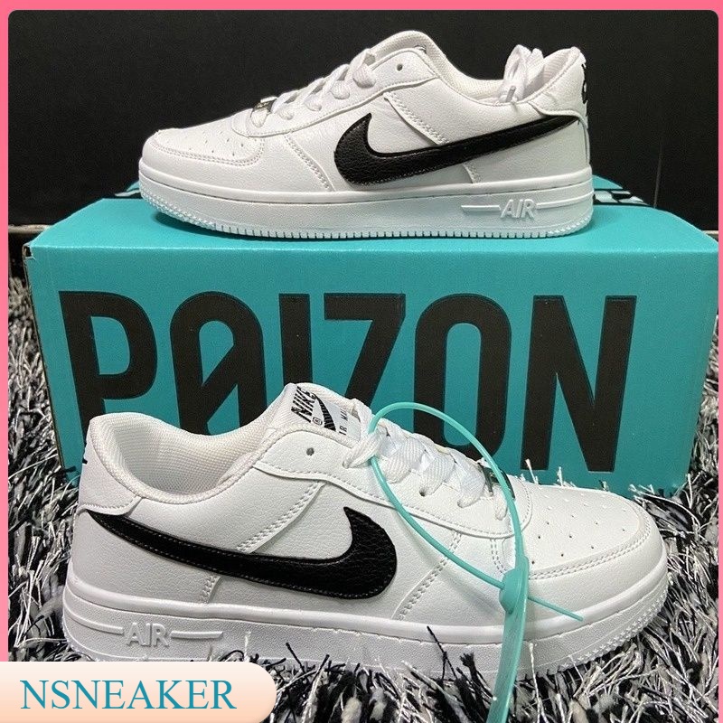 Ready Stock Flat AJ Air Force 1 Sneakers Women's Men's Sports White Green