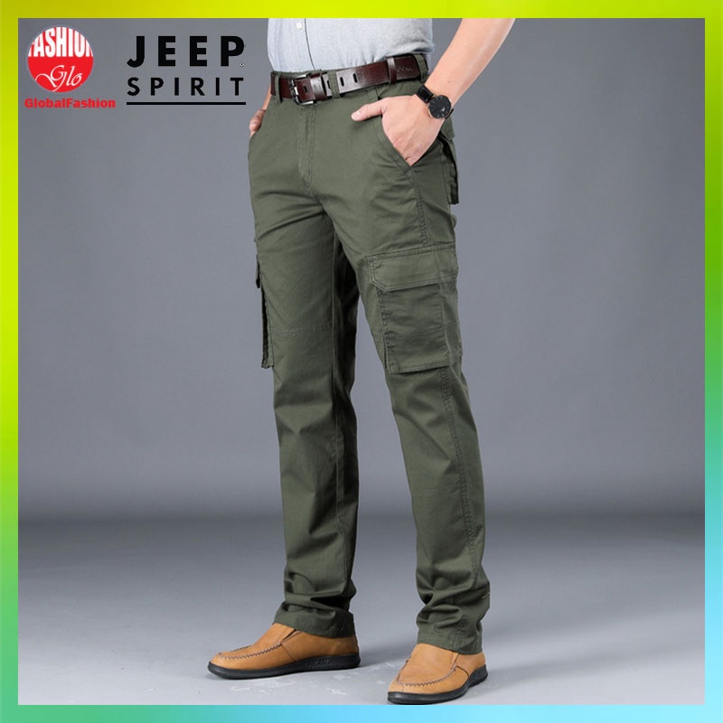 JEEP SPIRIT Cargo Pants Men Seluar Kargo Lelaki Straight Cut Pants