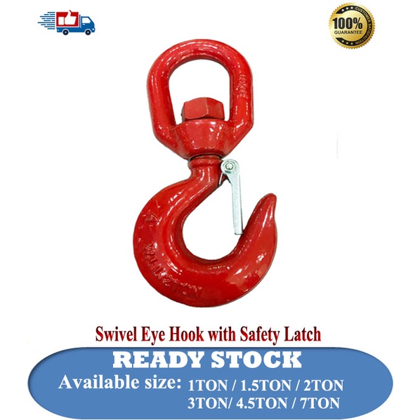 Swivel Eye Hook with Safety Latch