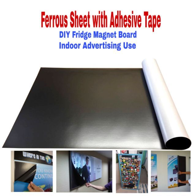 Ferrous Sheet With Adhesive Tape (Diy Fridge Magnet Board / Indoor