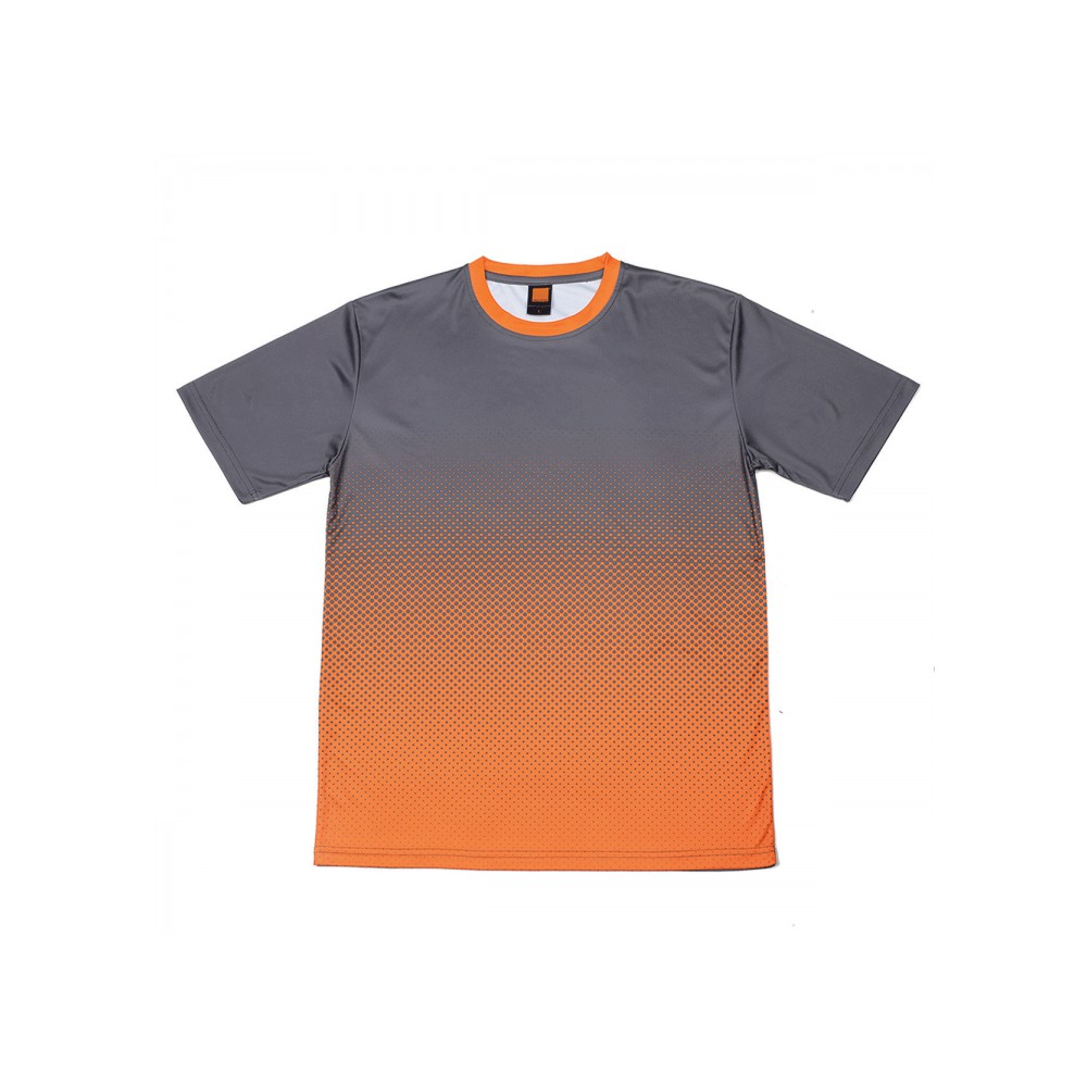 grey and orange t shirt