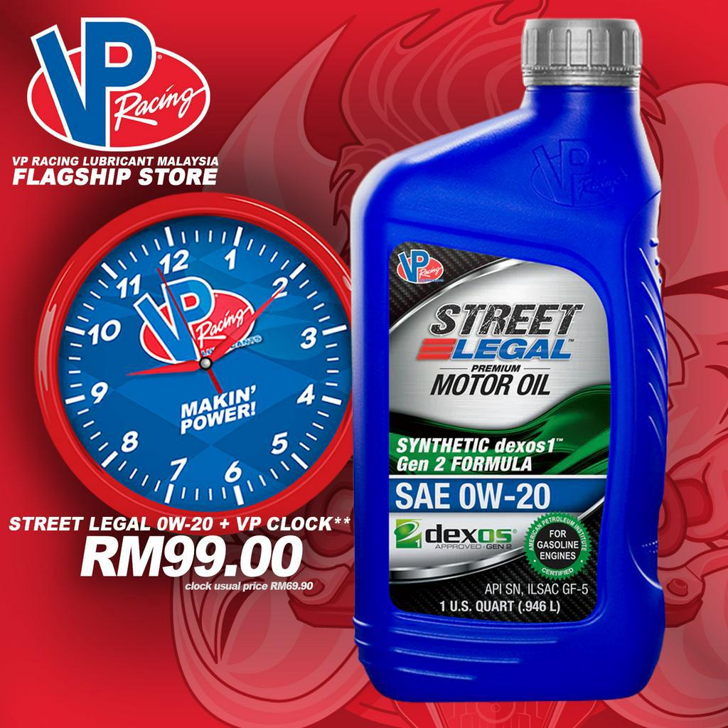 VP Racing STREET LEGAL™ 0W-20 Full Synthetic Dexos1™ Gen 2 Engine Oil  (946ml)