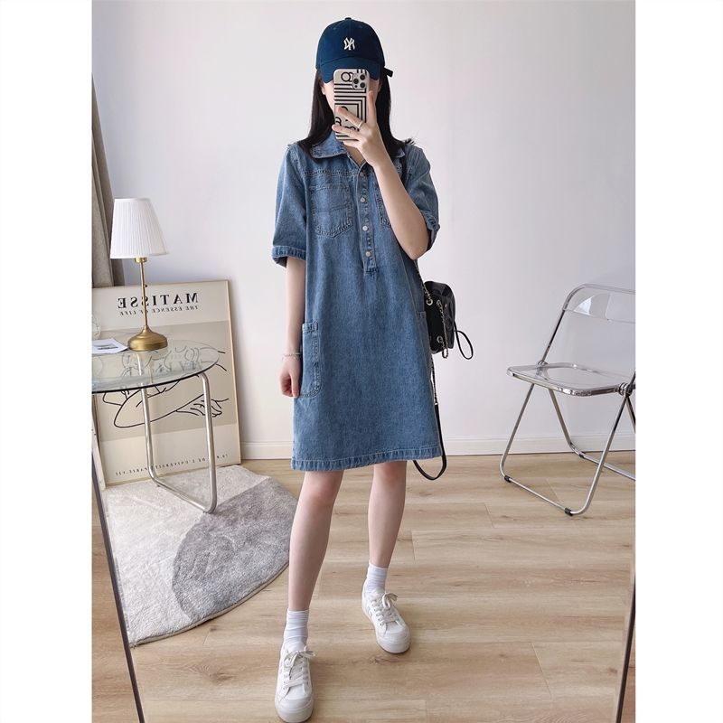 Denim dress korean clearance style