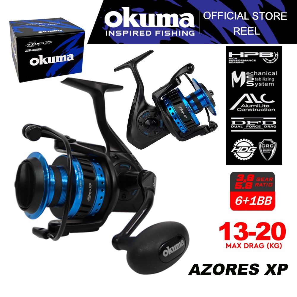Okuma Azores XP Saltwater Spinning Fishing Reel Max Drag (13kg-20kg)