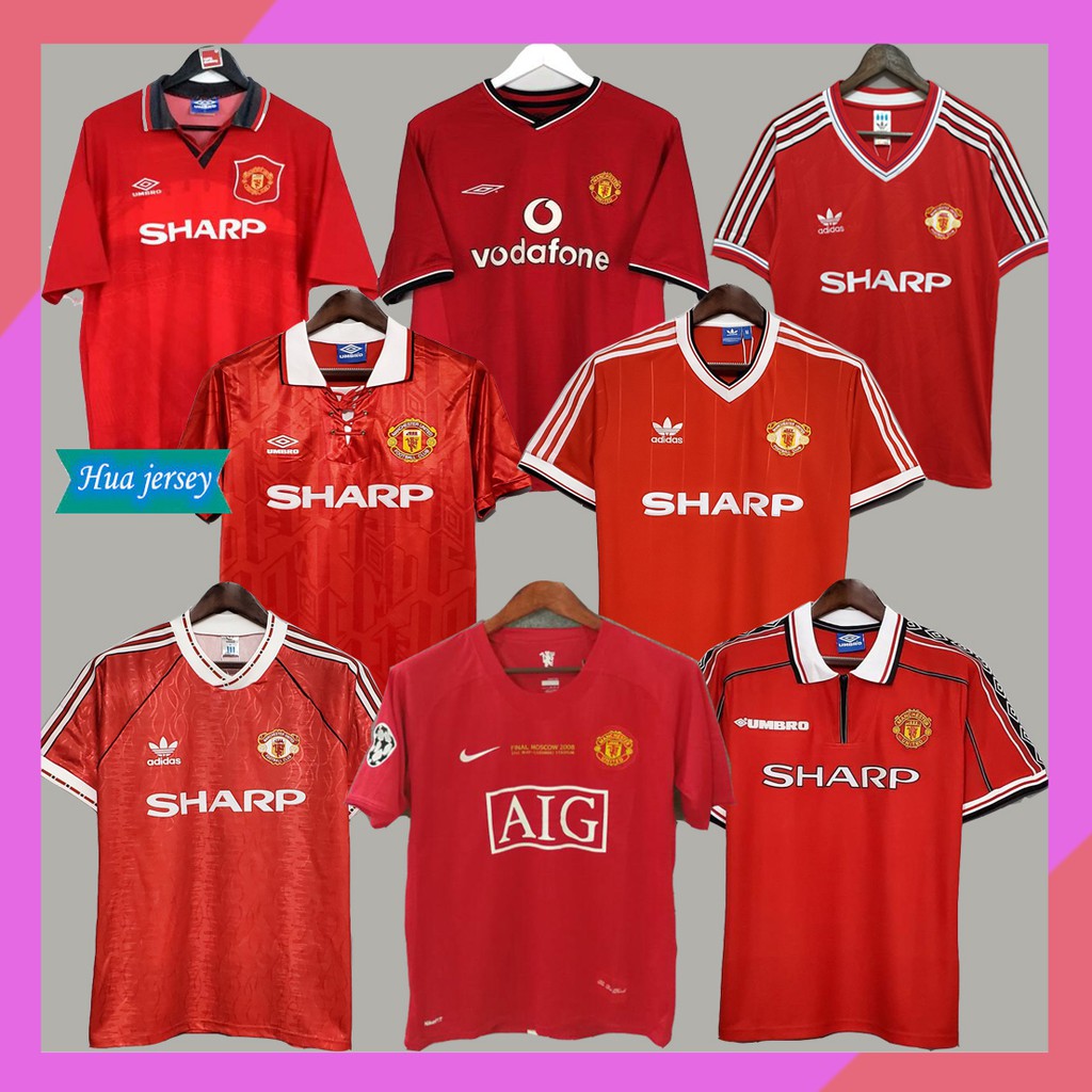 Man 03 04 05 06 07 08 United RONALDO Long Sleeve Retro UCL Final Match Home  Manchester Jersey Utd BECKHAM CANTONA KEANE SCHOLES GIGGS Classic Short  Sleeves Unifom From Jersey2023, $15.9