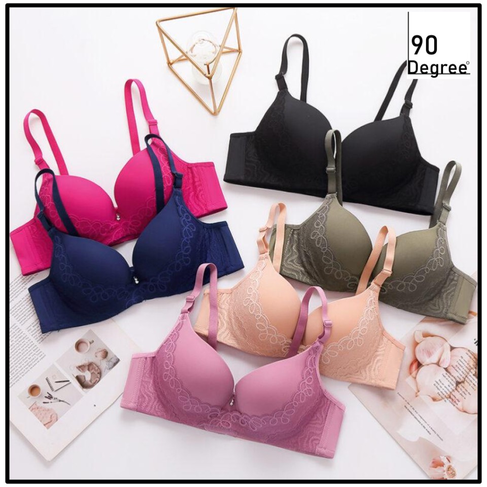 LOCAL】Simple Lace Wired Push Up Bra Comfort Nice Colour/Coli
