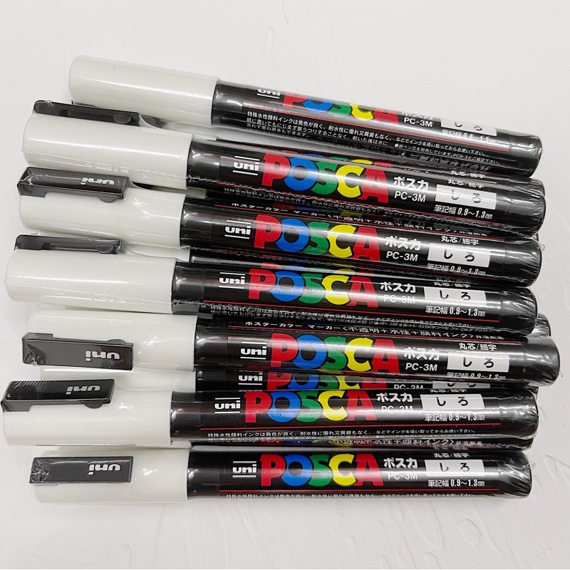 Posca Marker PC-3M Paint Glass Pen Fine Bullet Tip 1.3mm White