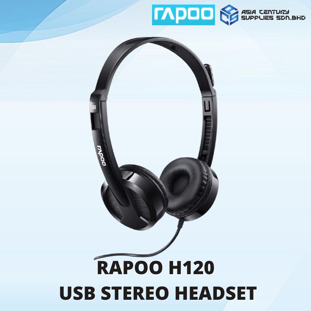 READY STOCK LOCAL RAPOO H120 Wired USB Stereo Headset Shopee